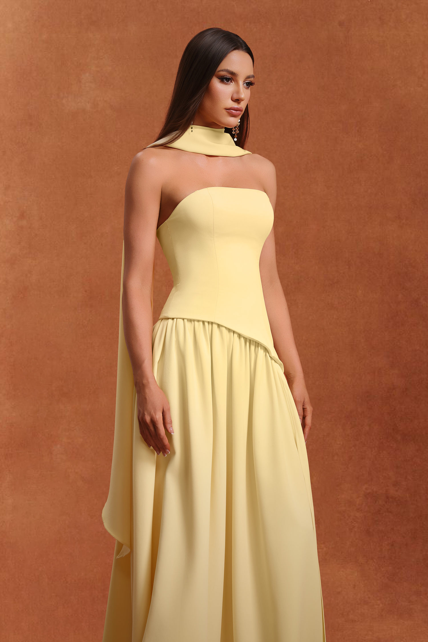Alina Sleeveless Ribbon Maxi Dress