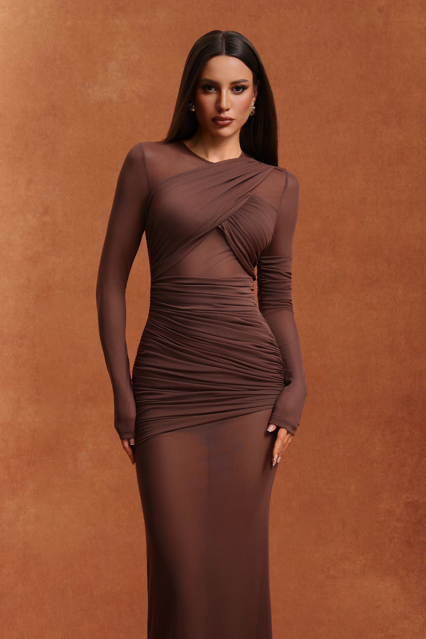 Irie Long Sleeve Fold Maxi Dress