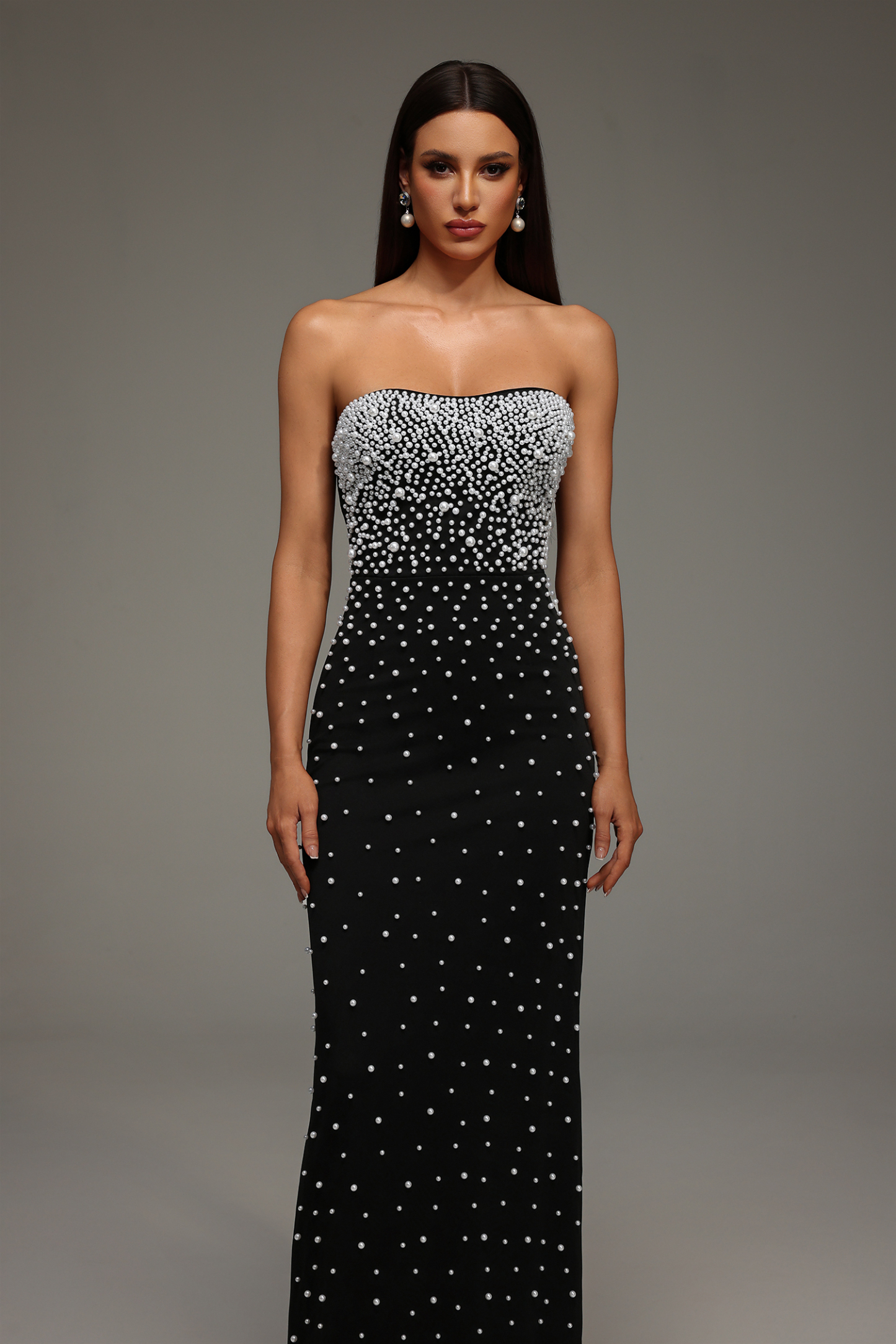 Ericka Sleeveless Pearl Bandage Maxi Dress