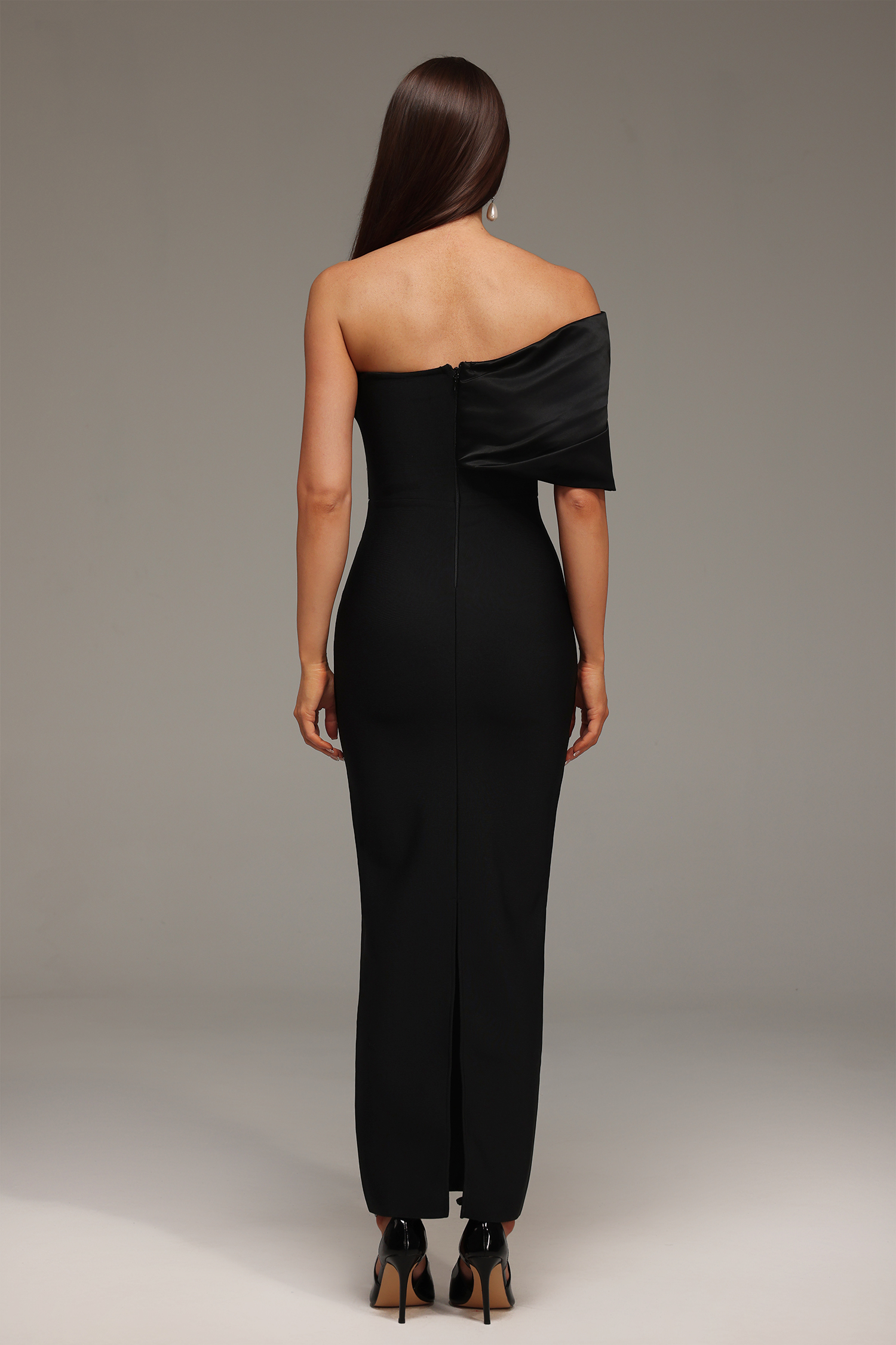 Dinah One Shoulder Sleeveless Diamond Bandage Maxi Dress