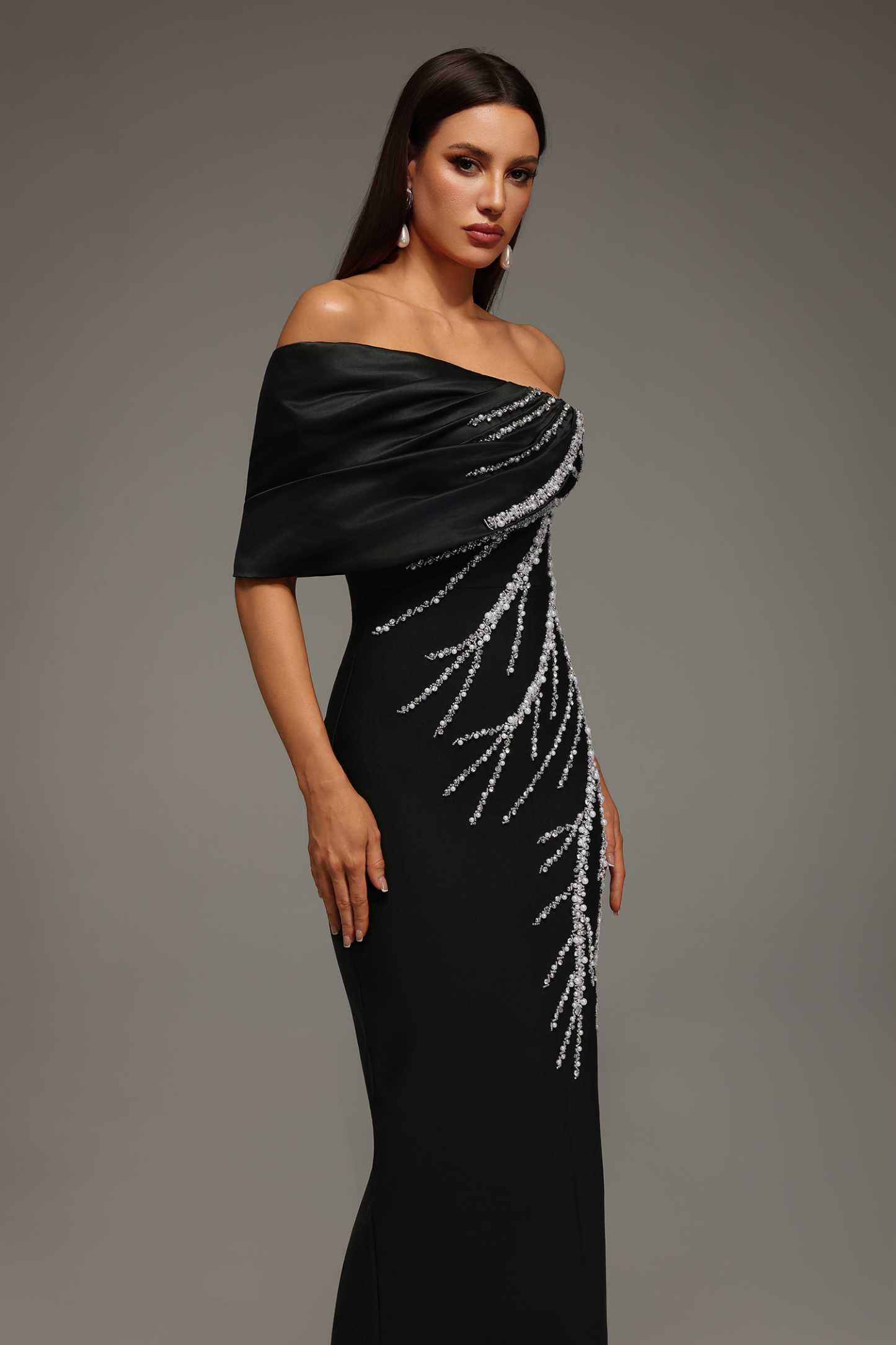 Dinah One Shoulder Sleeveless Diamond Bandage Maxi Dress