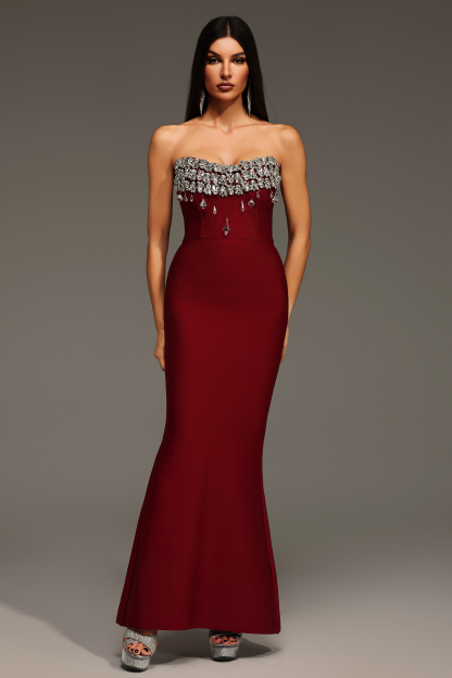 Katina Sleeveless Diamond Bandage Maxi Dress