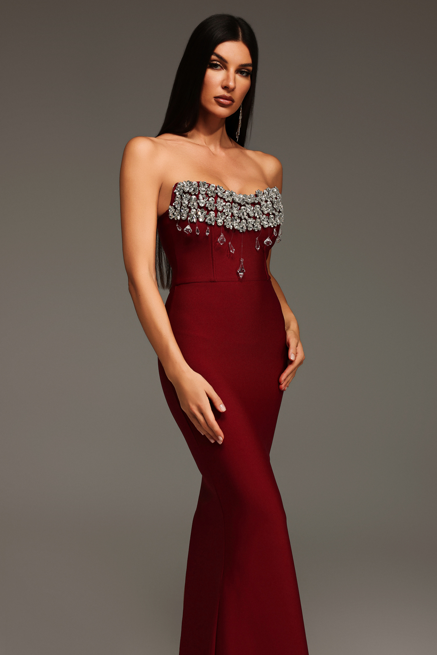 Katina Sleeveless Diamond Bandage Maxi Dress