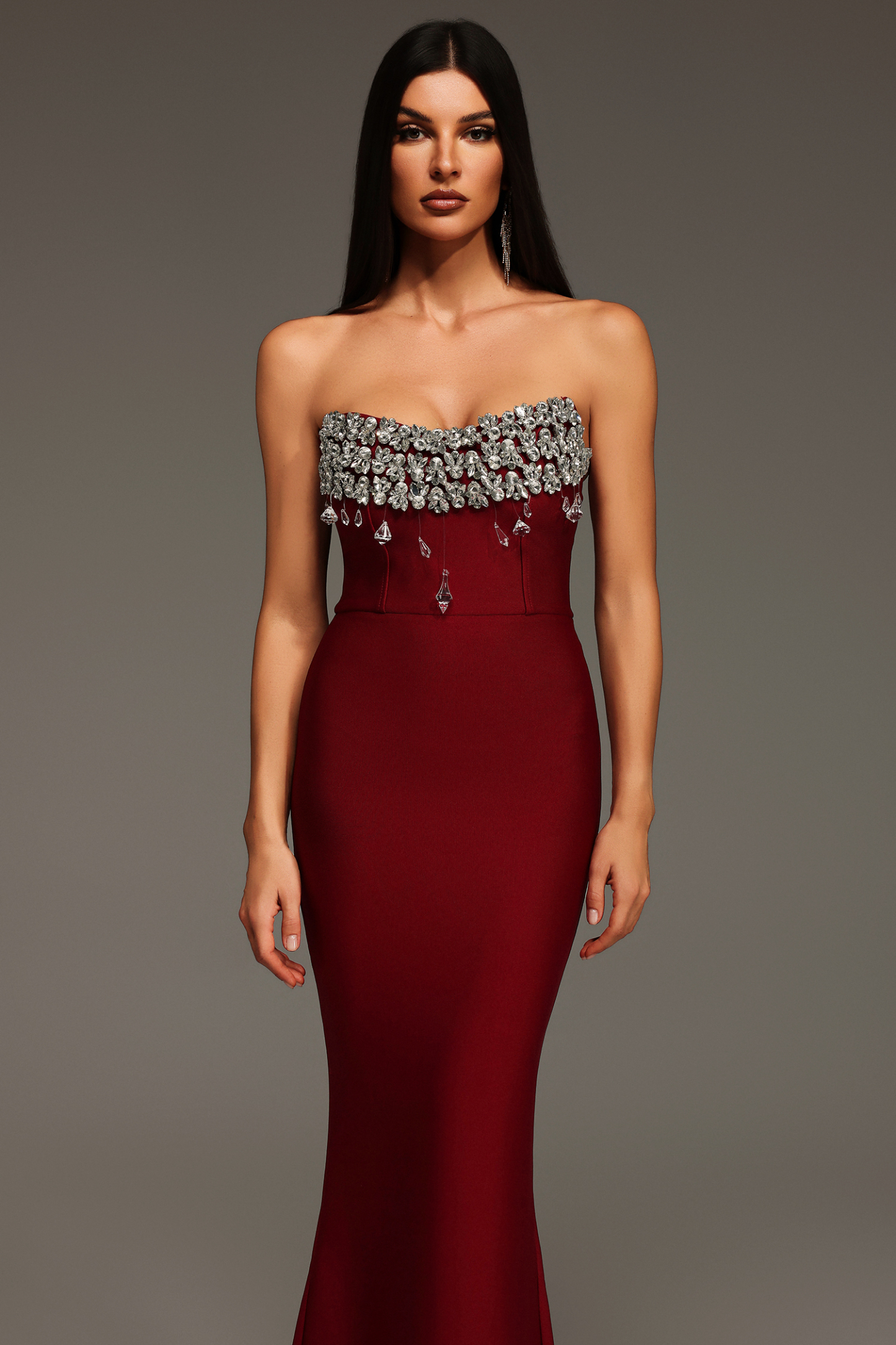 Katina Sleeveless Diamond Bandage Maxi Dress