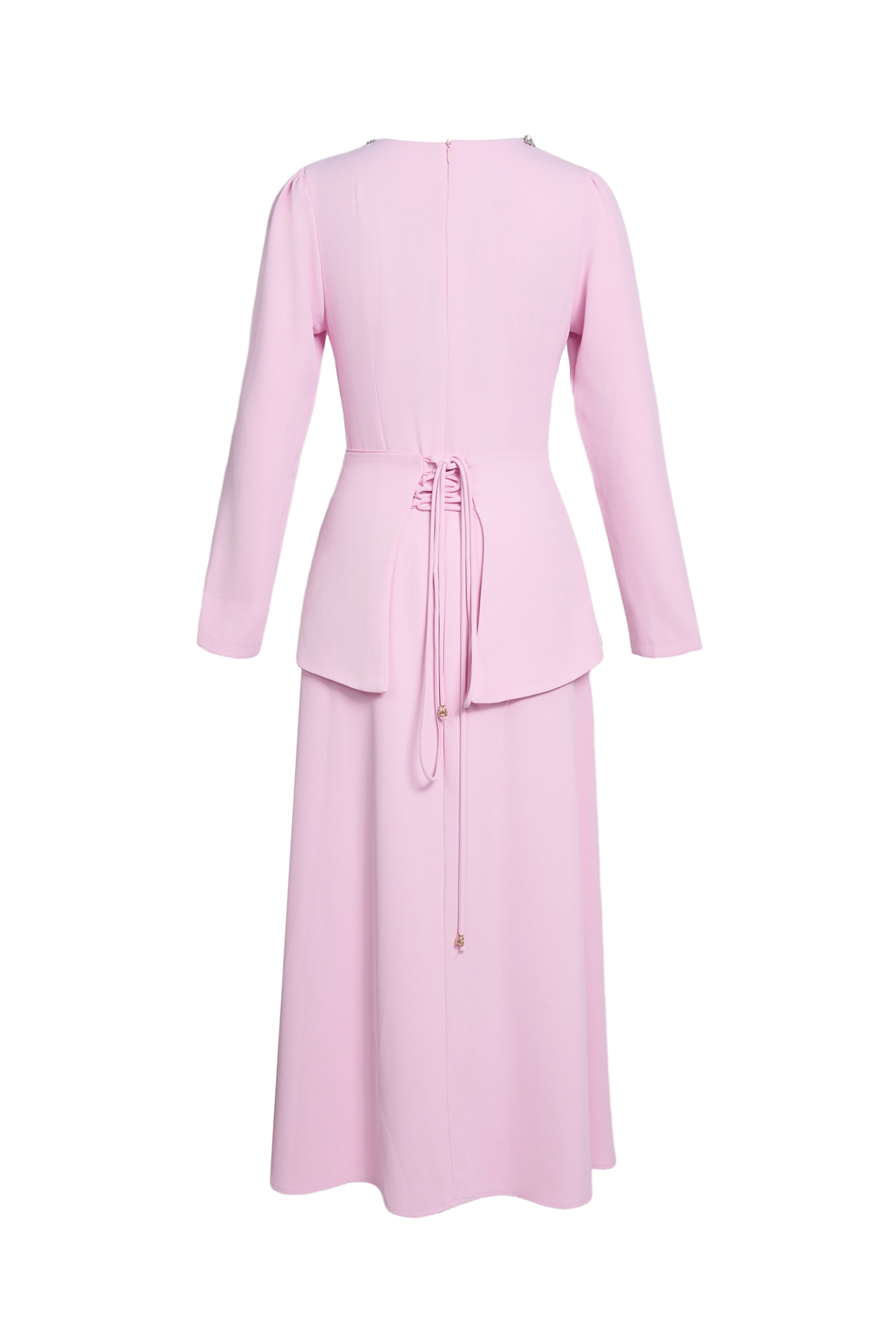 Yvonne Rhinestone Long Sleeve Midi Dress