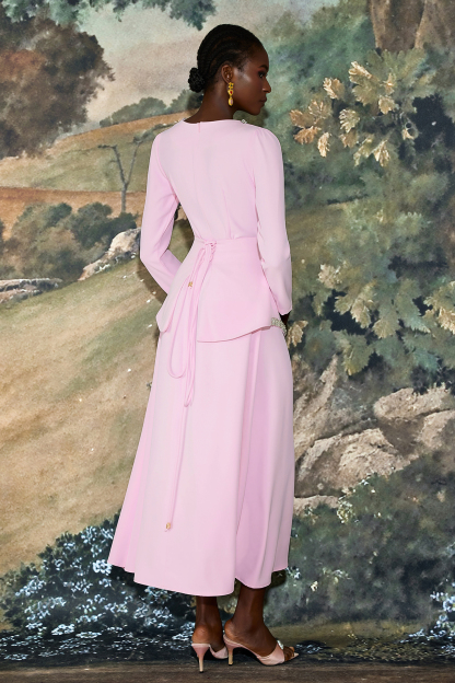 Yvonne Rhinestone Long Sleeve Midi Dress