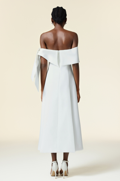 Vivian Off-The-Shoulder Sleeveless Asymmetric Maxi Dress