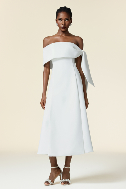 Vivian Off-The-Shoulder Sleeveless Asymmetric Maxi Dress