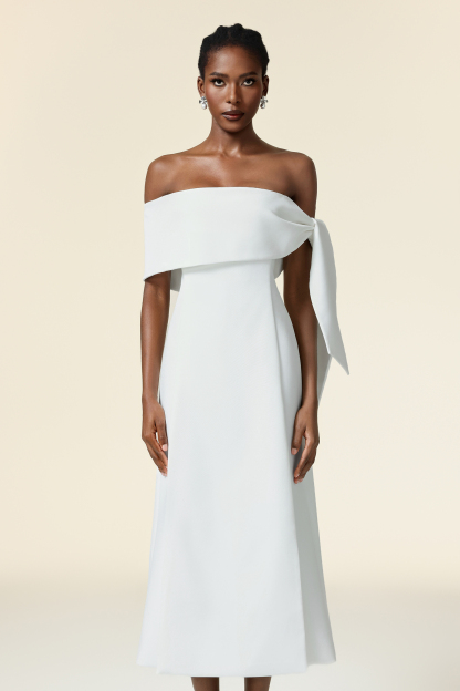 Vivian Off-The-Shoulder Sleeveless Asymmetric Maxi Dress