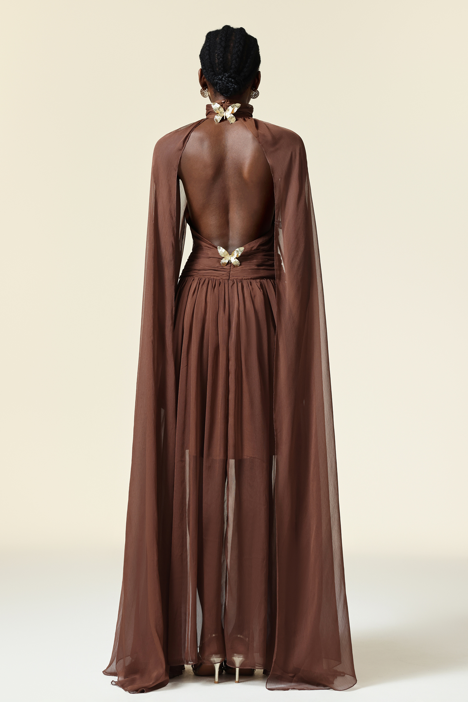 Veronica Butterfly Folds Maxi Dress