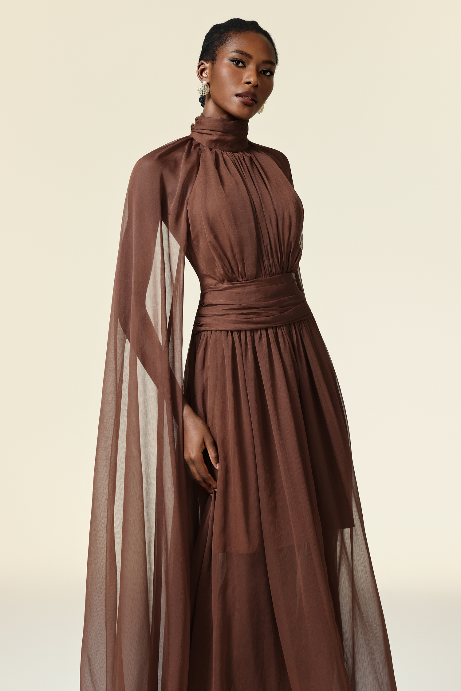 Veronica Butterfly Folds Maxi Dress