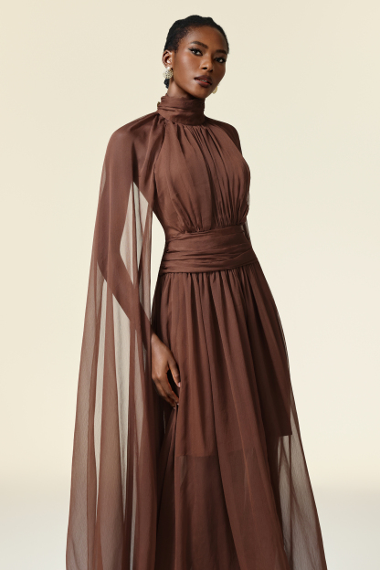 Veronica Butterfly Folds Maxi Dress