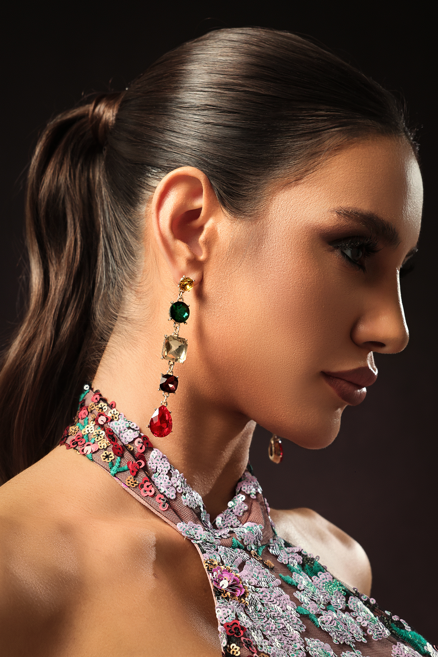 Keisha Geometry Square Diamond Earrings