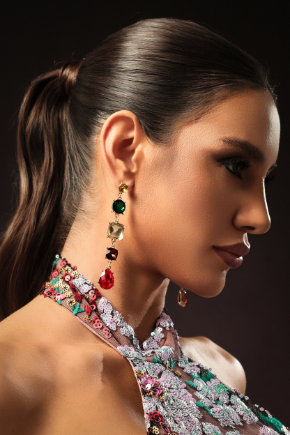 Keisha Geometry Square Diamond Earrings