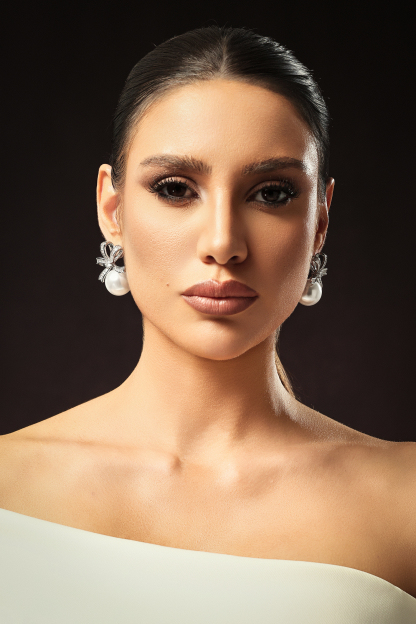 Kaylie Pearl Diamond Ribbon Earrings