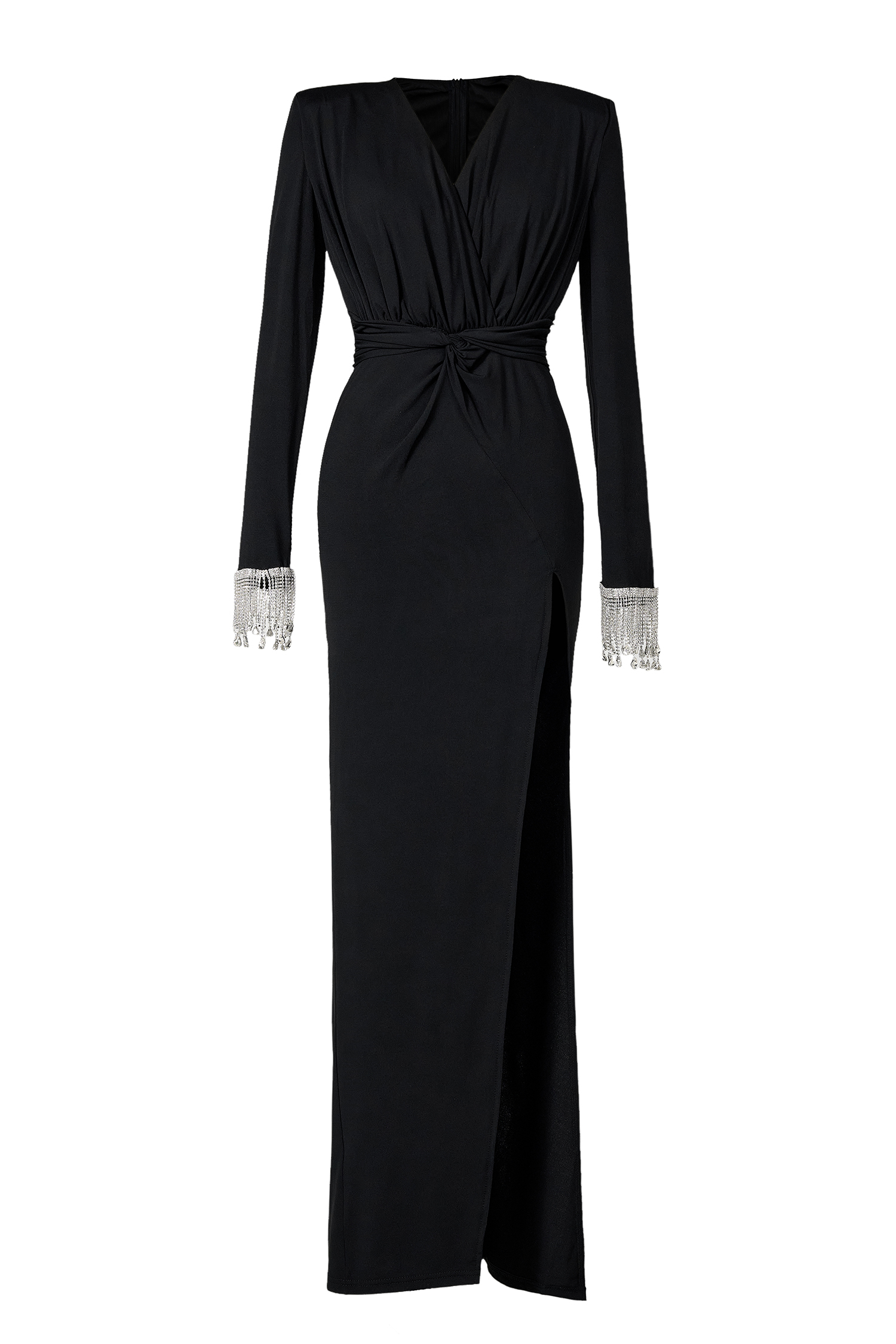 Ethel Rhinestone Jersey Split Midi Dress