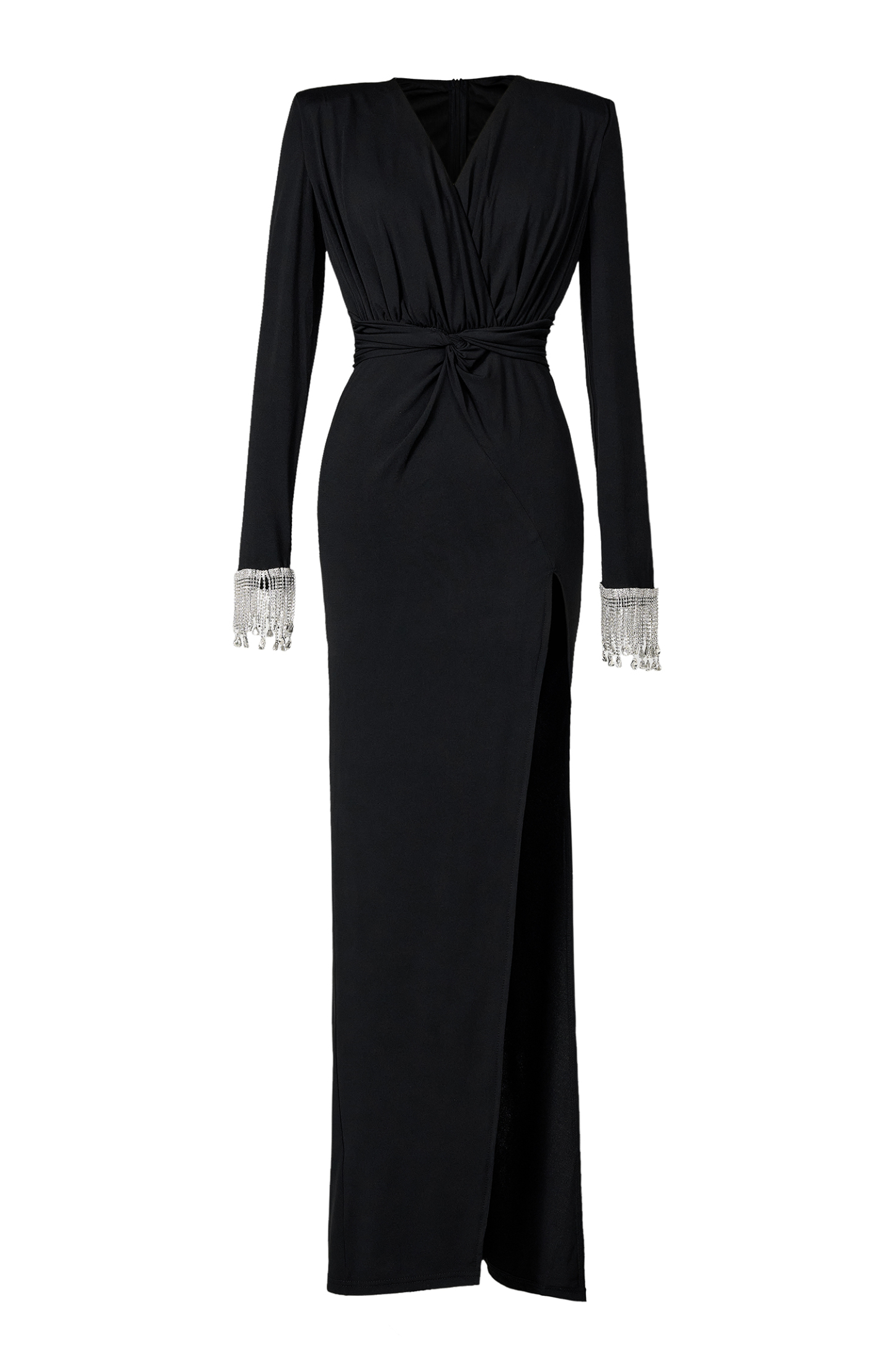 Ethel Rhinestone Jersey Split Midi Dress