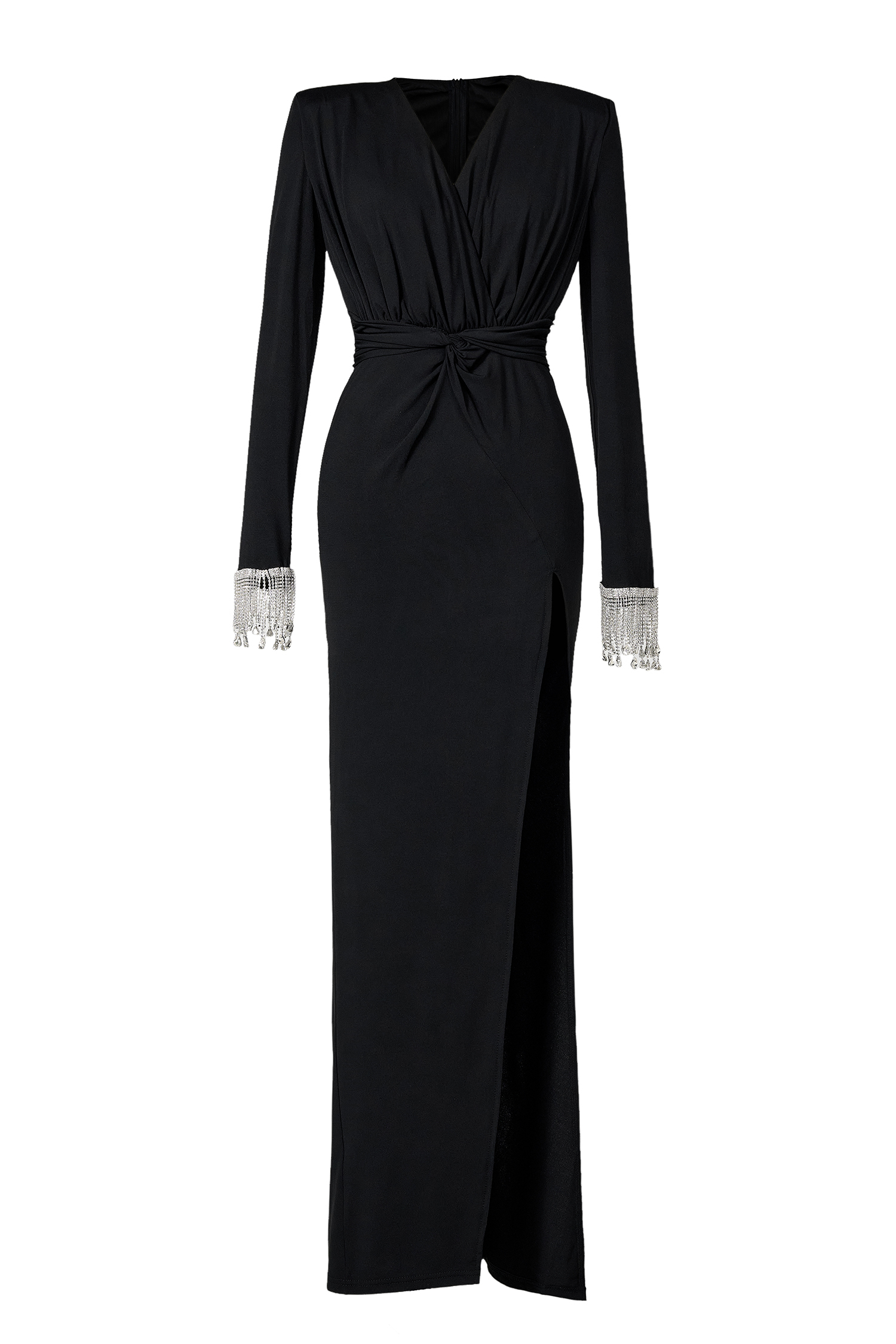 Ethel Rhinestone Jersey Split Midi Dress