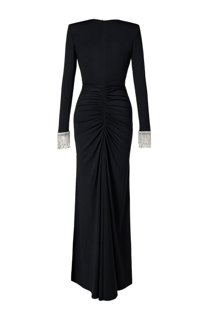 Ethel Rhinestone Jersey Split Midi Dress