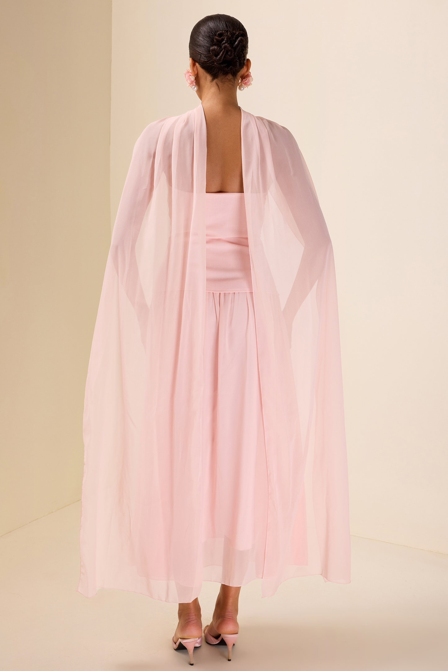 Kay Sequin Embroidered Chiffon Midi Dress