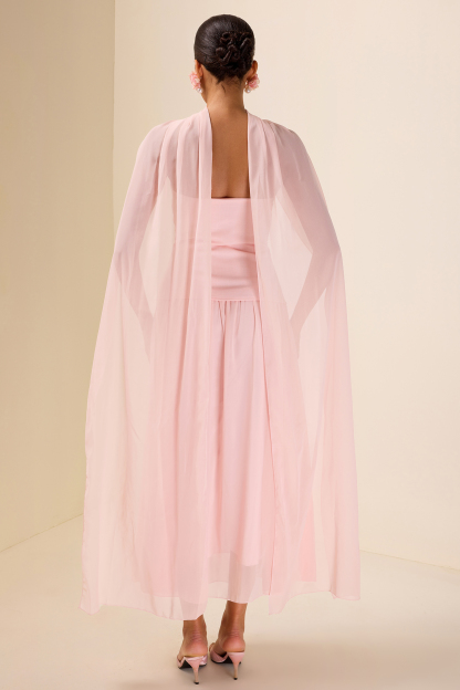 Kay Sequin Embroidered Chiffon Midi Dress