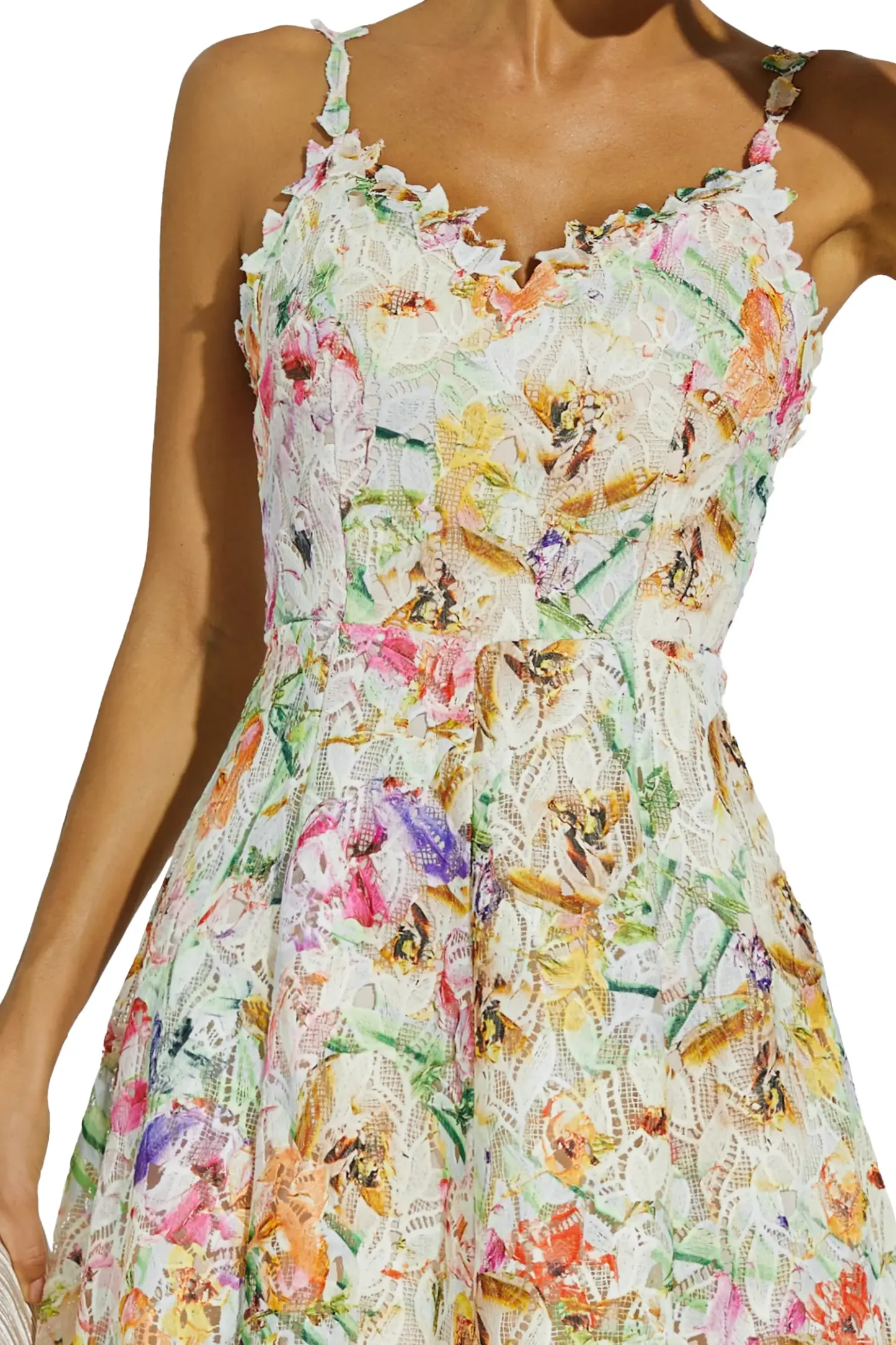 Kathy Floral Embroider Midi Dress