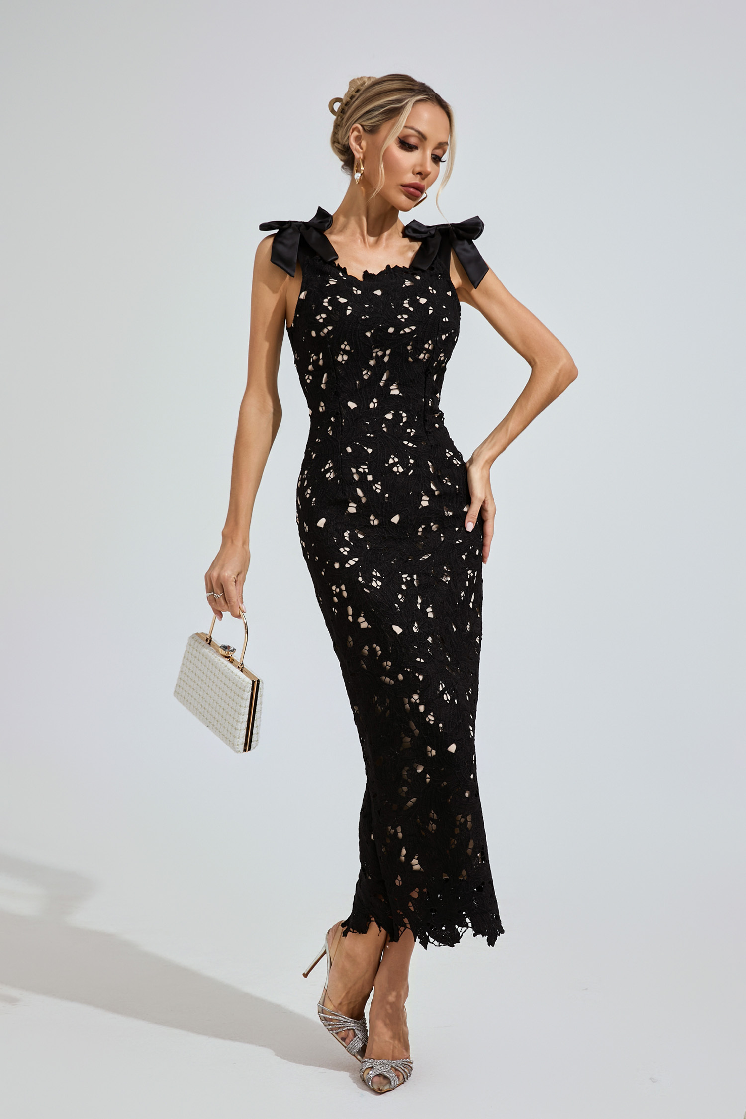 Kaia Ture Black Corset Maxi Dress