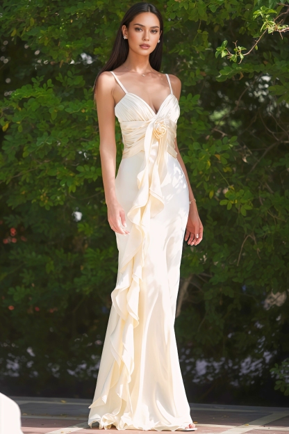 Karine 3D Floral Halter Maxi Dress