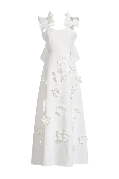 Esmeralda White Flower Slip Dress