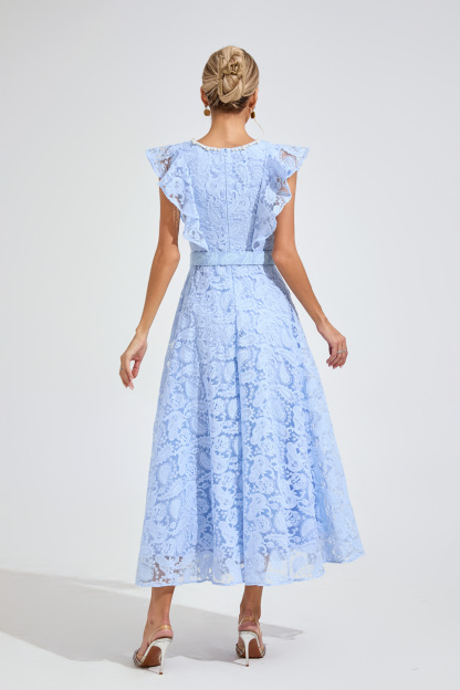 Jorja Sapphire Blue Wrap Midi Dress