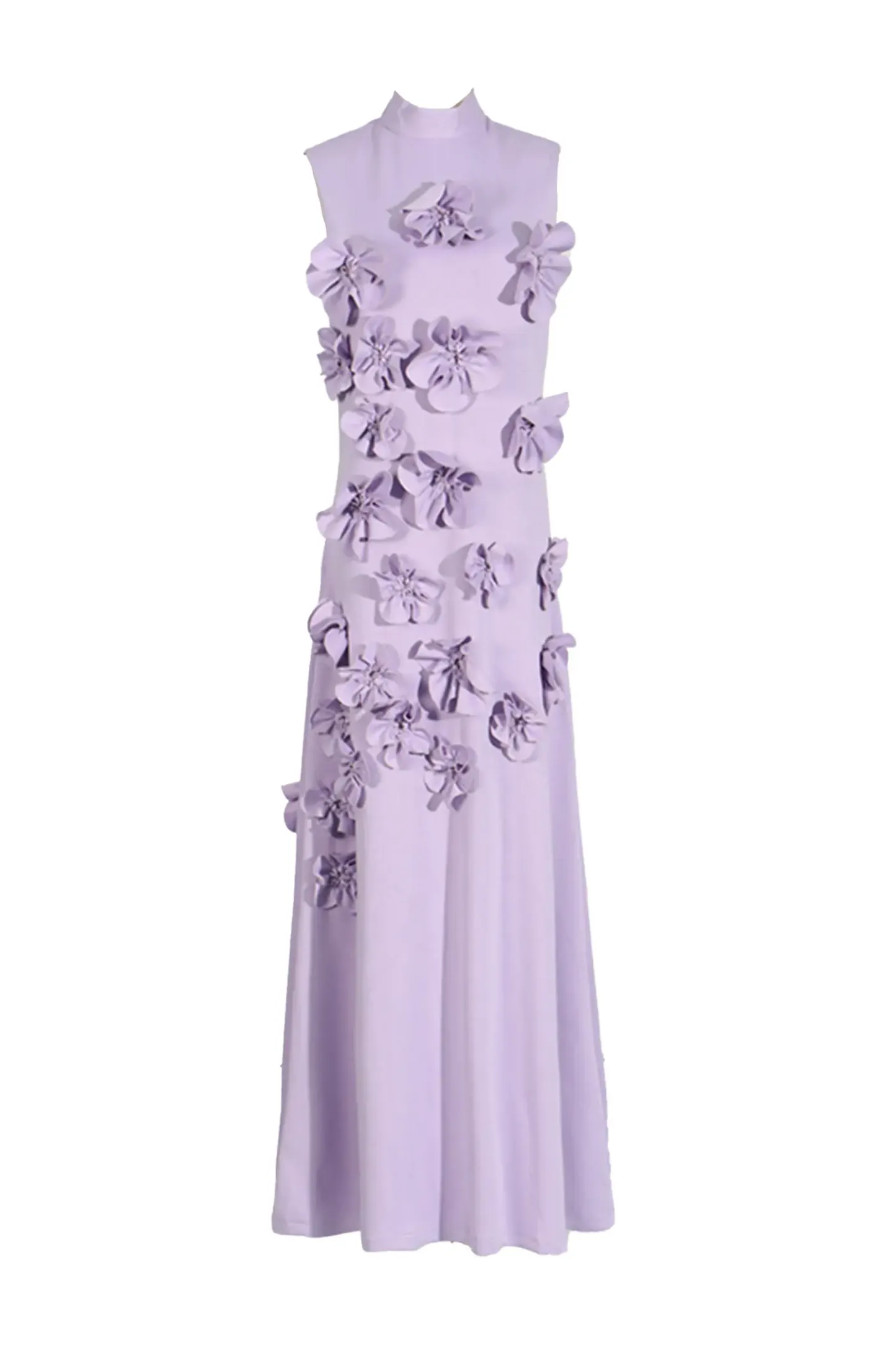 Geralyn Purple Rose Flower Maxi Dress