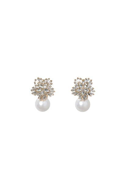 Claudia Diamond Pearl Earrings