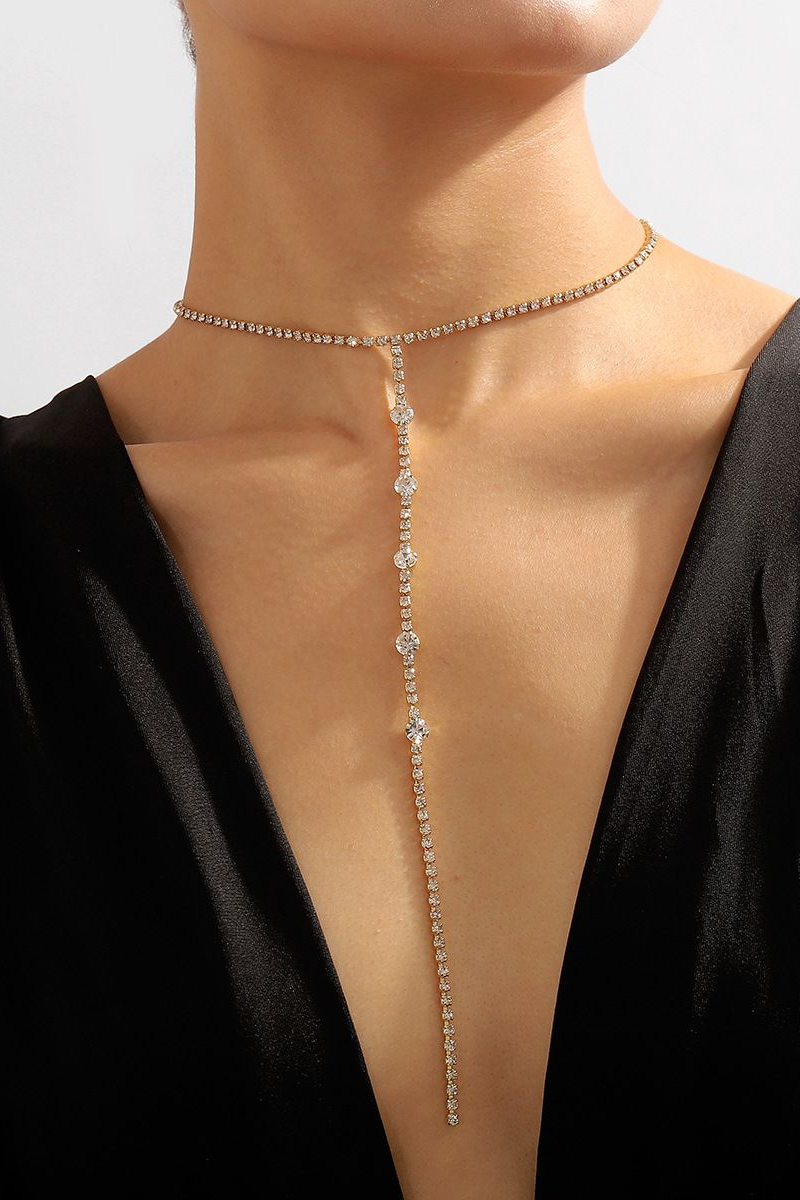 Nina Y-Shaped Rhinestone Necklace
