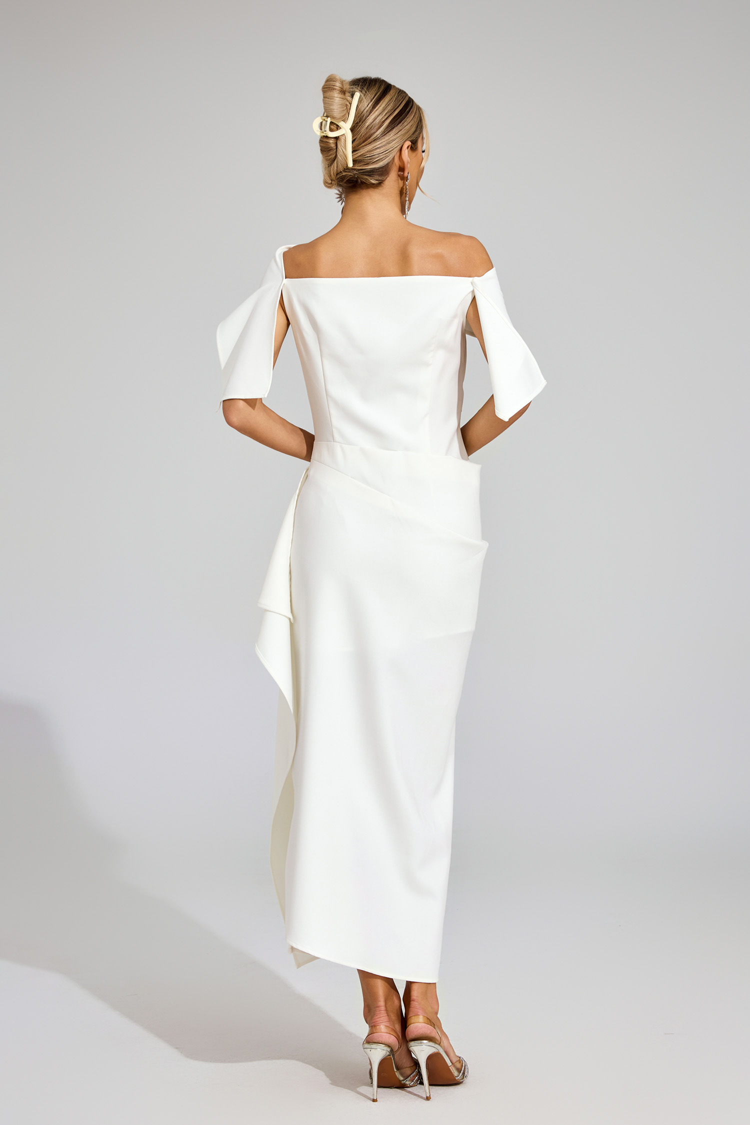 Glenna White Ruffle Off Shoulder Dress