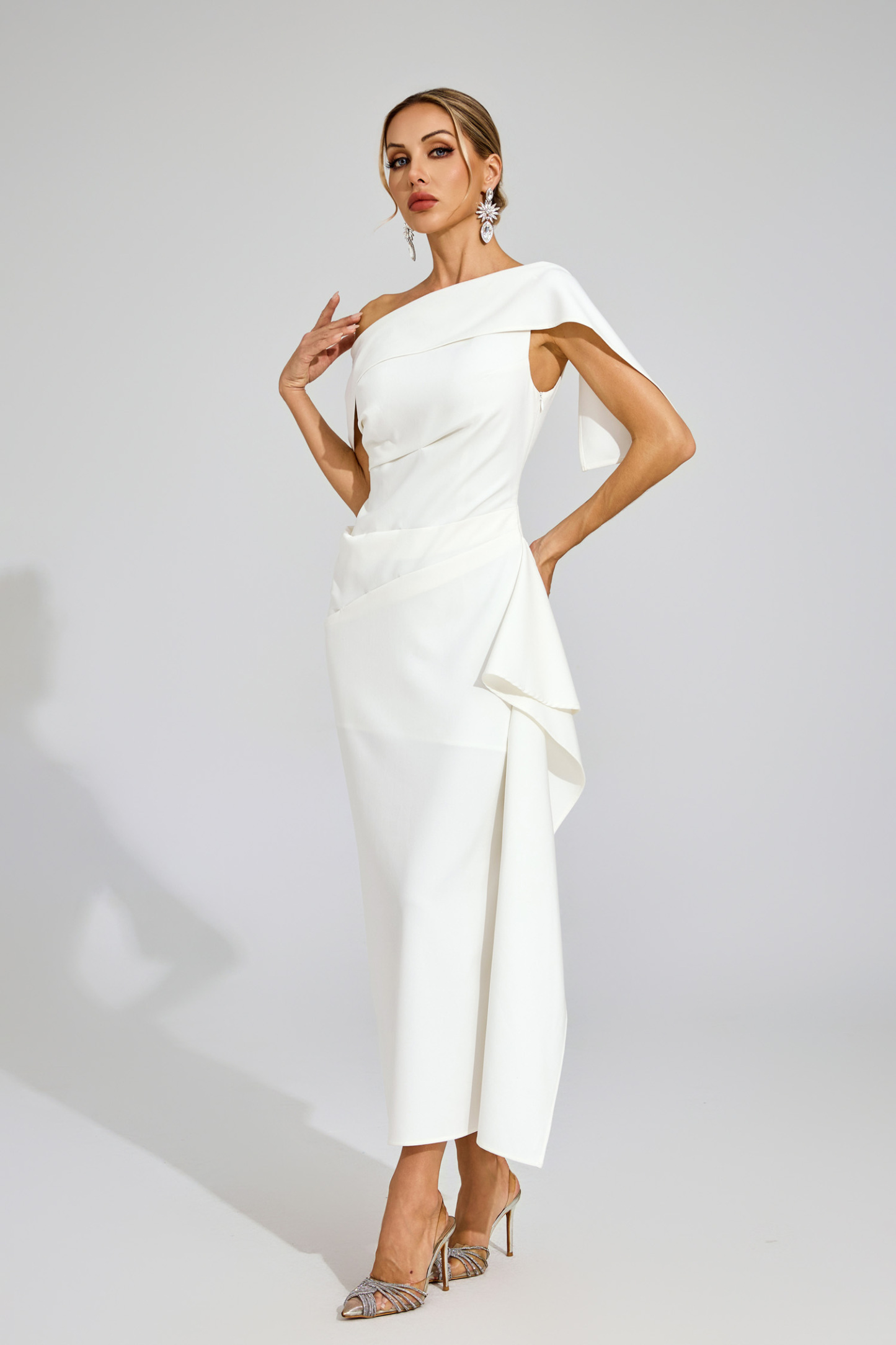 Glenna White Ruffle Off Shoulder Dress