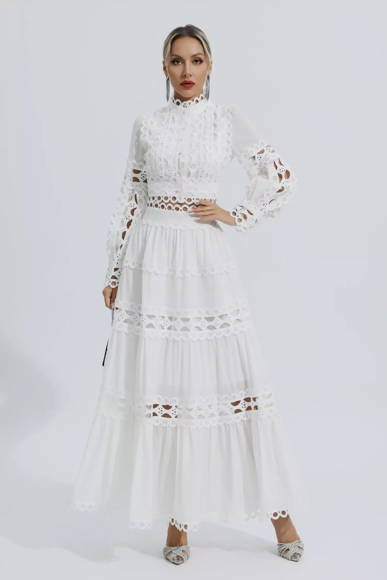 Katerina White Lace Hollow Set