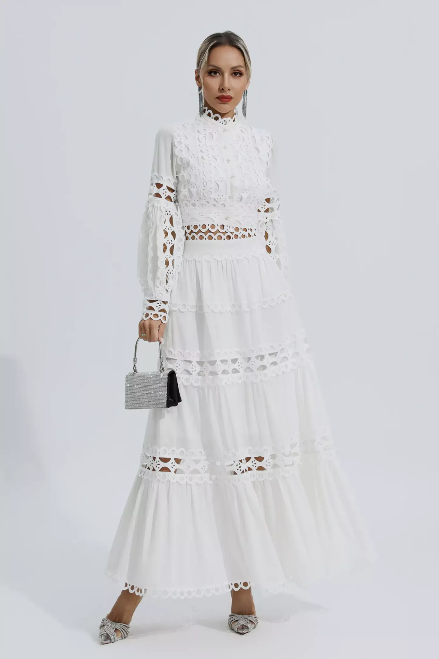 Katerina White Lace Hollow Set