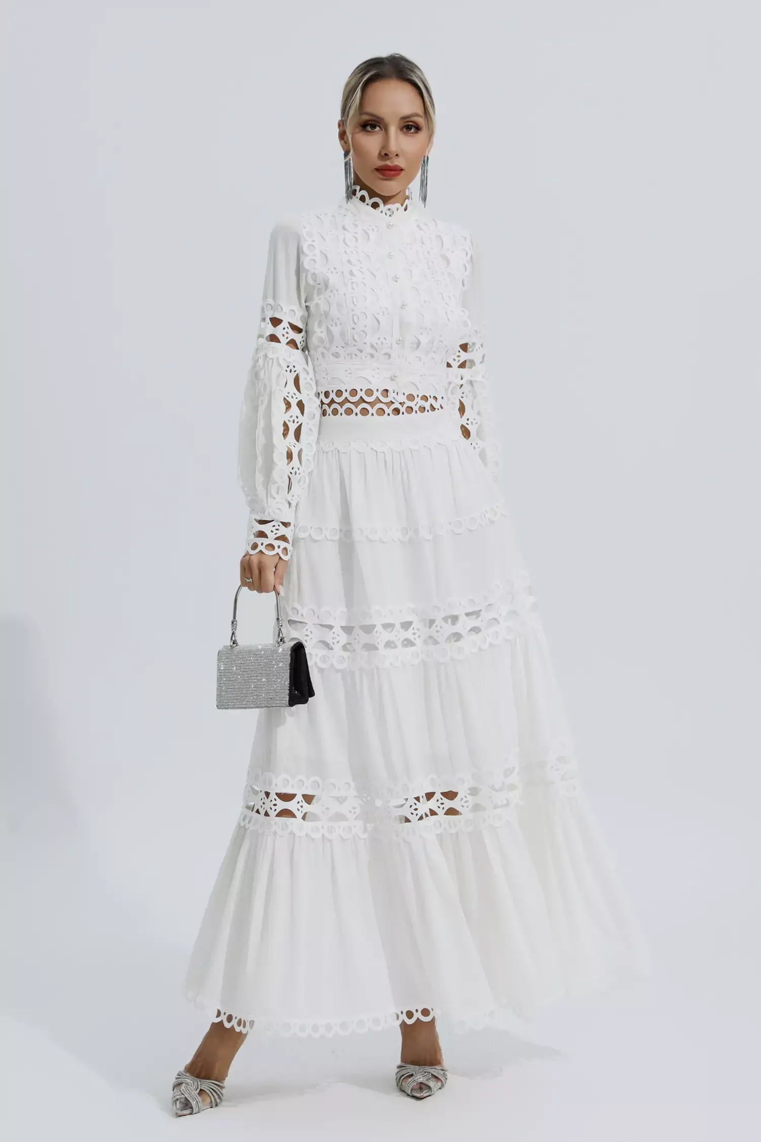 Katerina White Lace Hollow Set