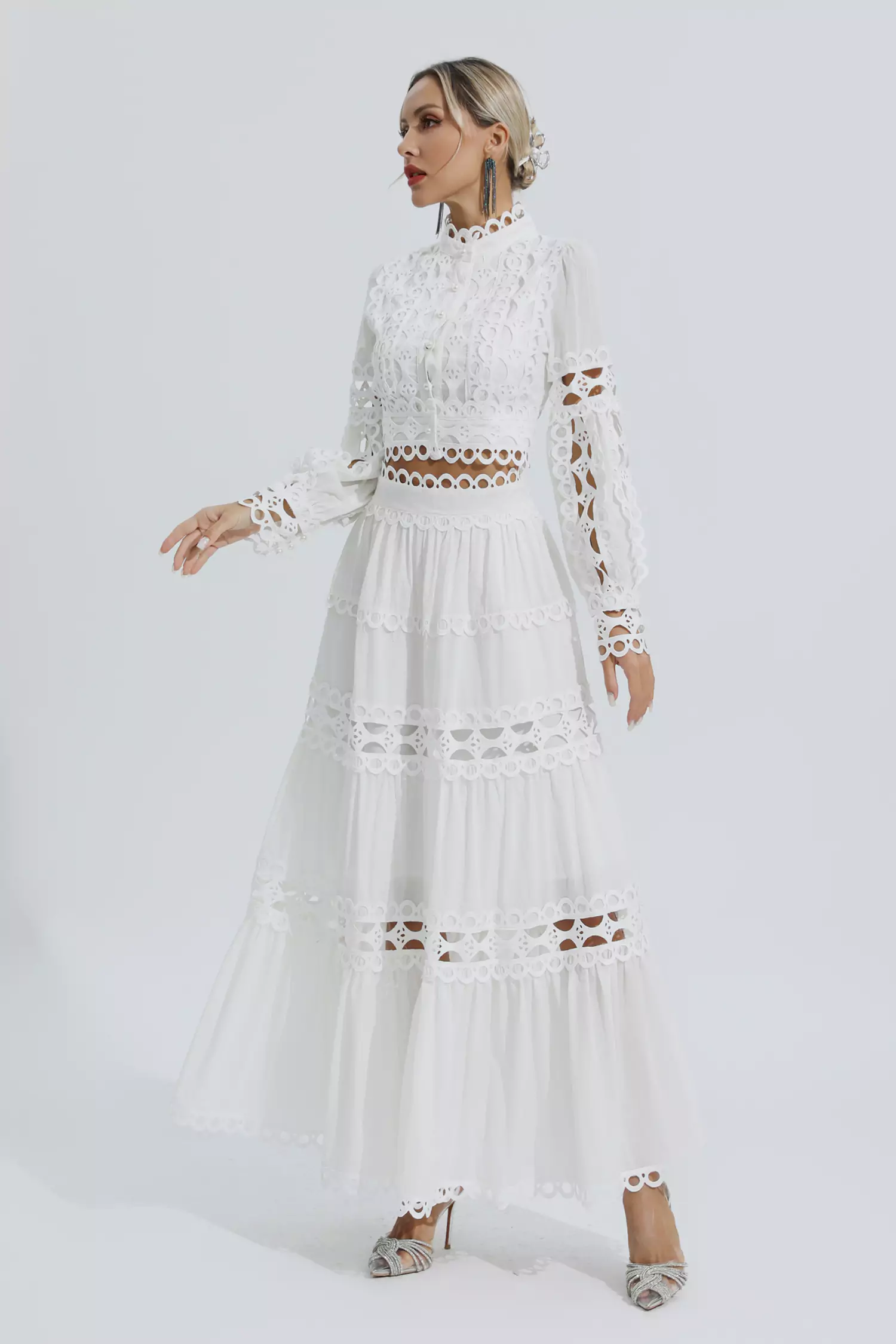 Katerina White Lace Hollow Set