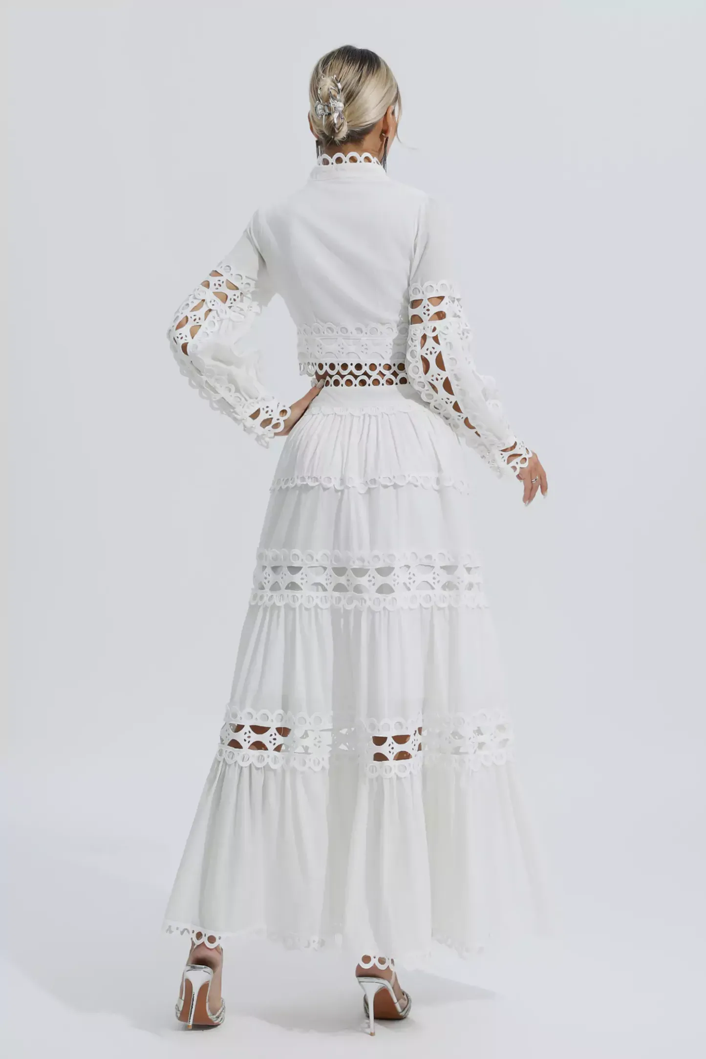 Katerina White Lace Hollow Set