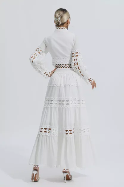 Katerina White Lace Hollow Set