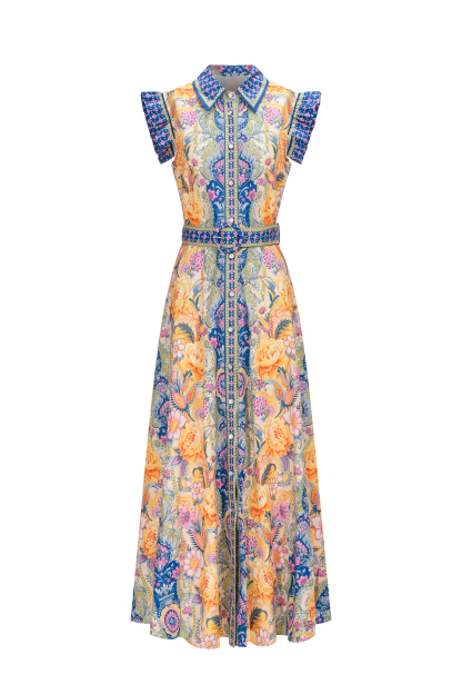Paulina Floral Printed Sleeveless Maxi Dress