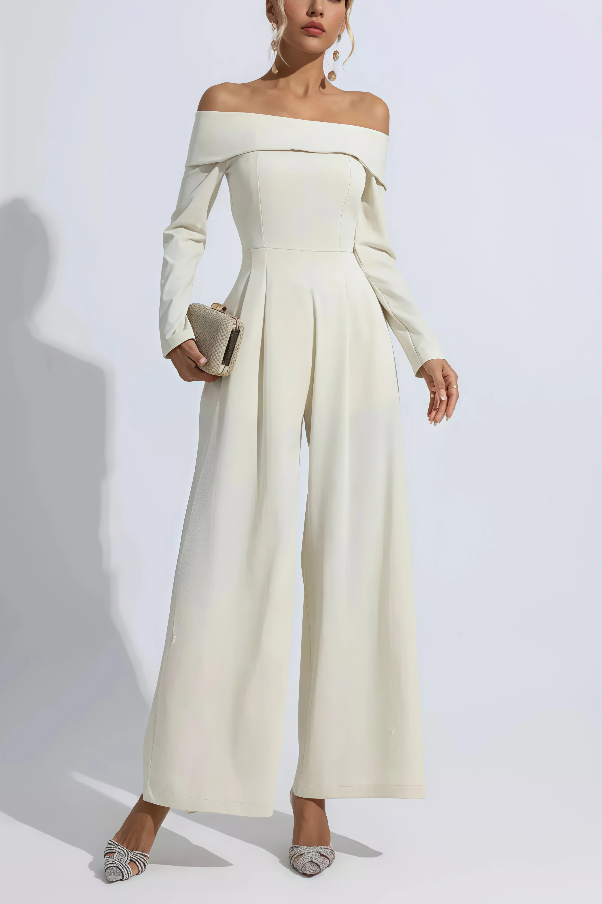 Jade Apricot Off Shoulder Drape Jumpsuit