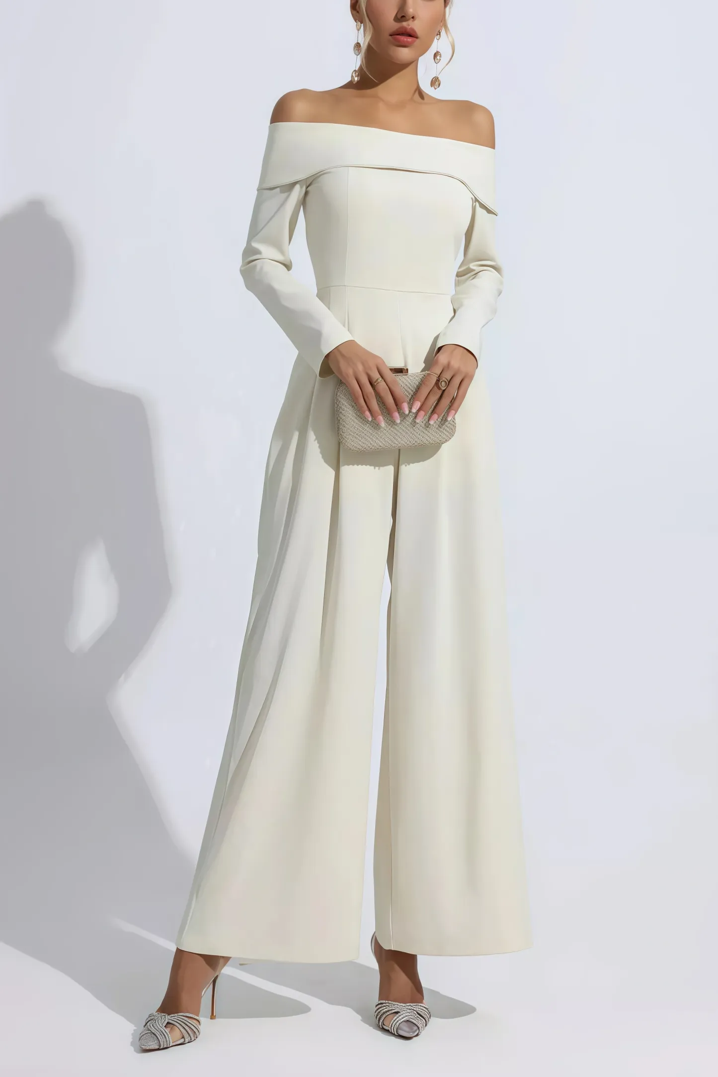 Jade Apricot Off Shoulder Drape Jumpsuit