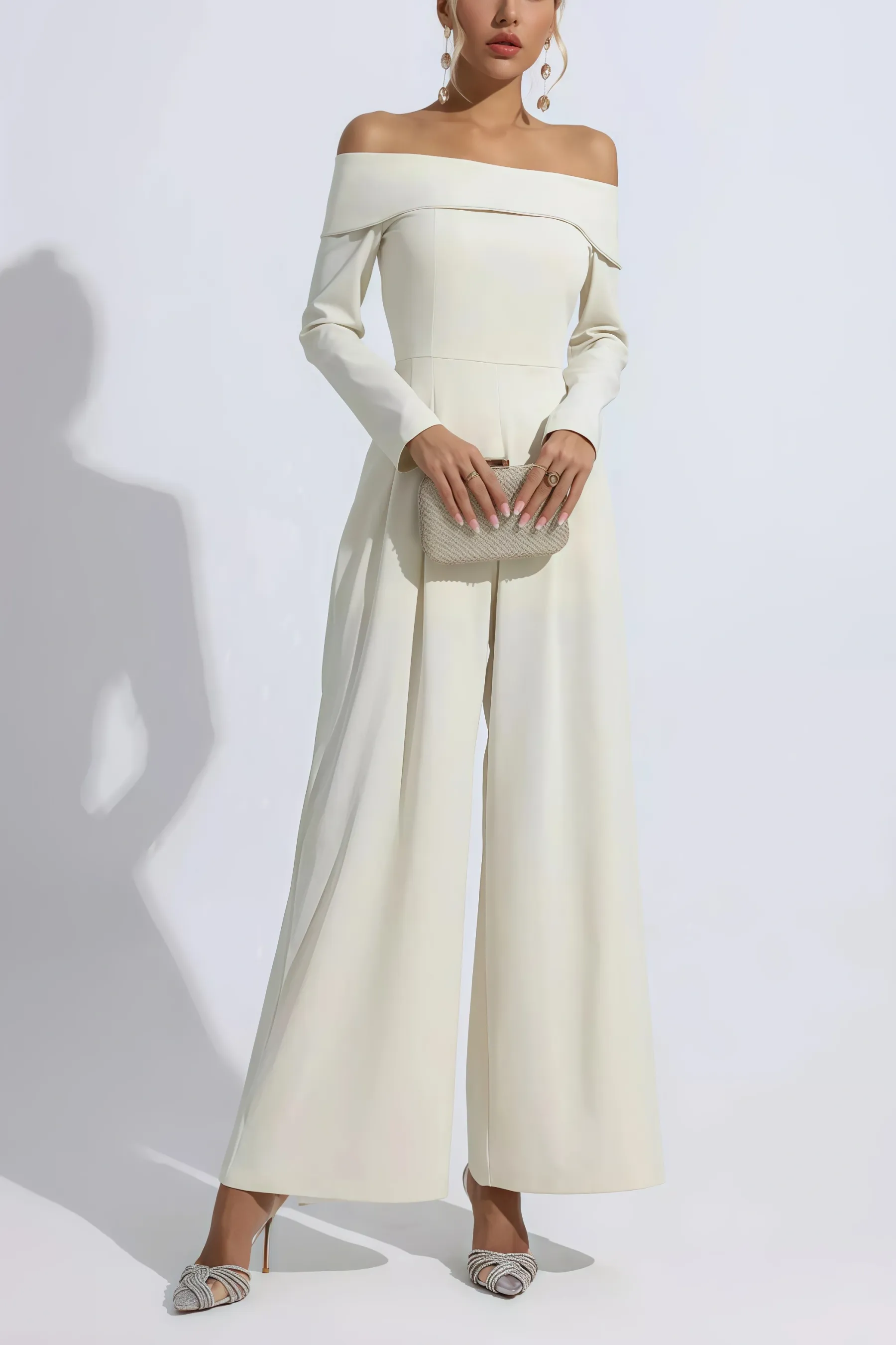 Jade Apricot Off Shoulder Drape Jumpsuit