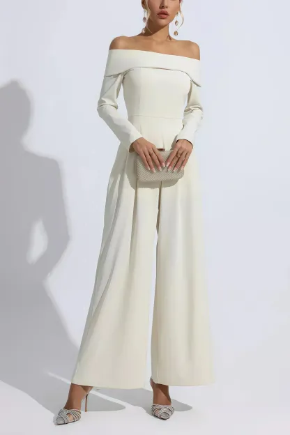 Jade Apricot Off Shoulder Drape Jumpsuit