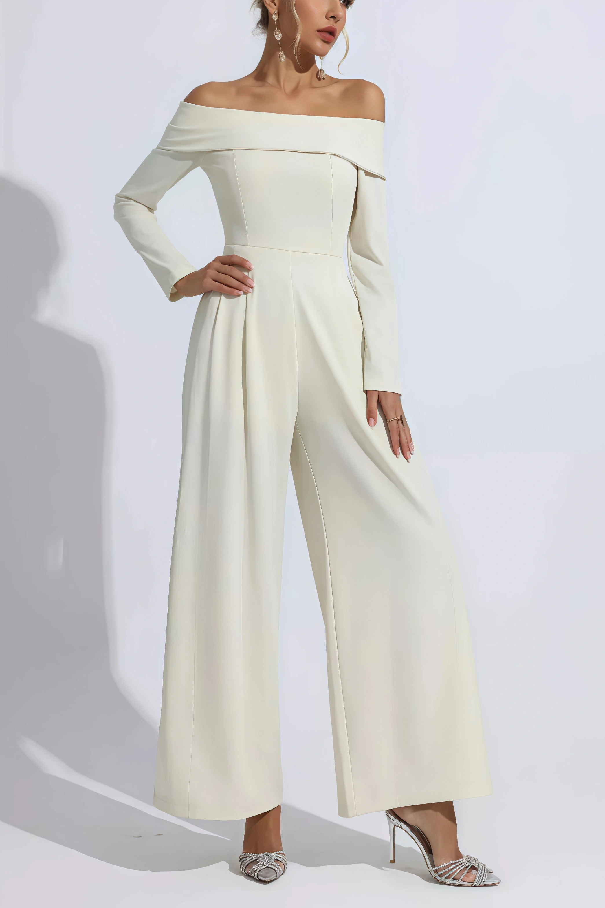 Jade Apricot Off Shoulder Drape Jumpsuit