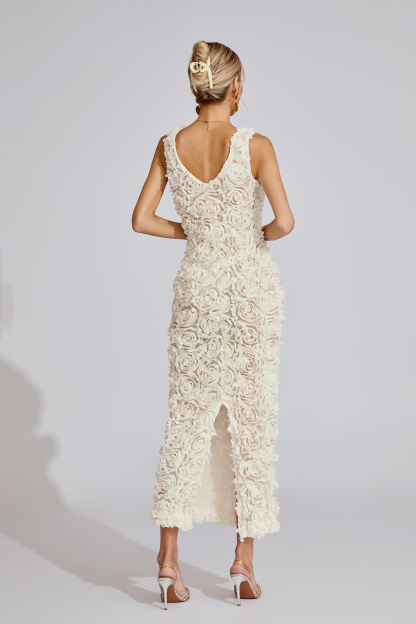 Jenna White Floral Maxi Dress