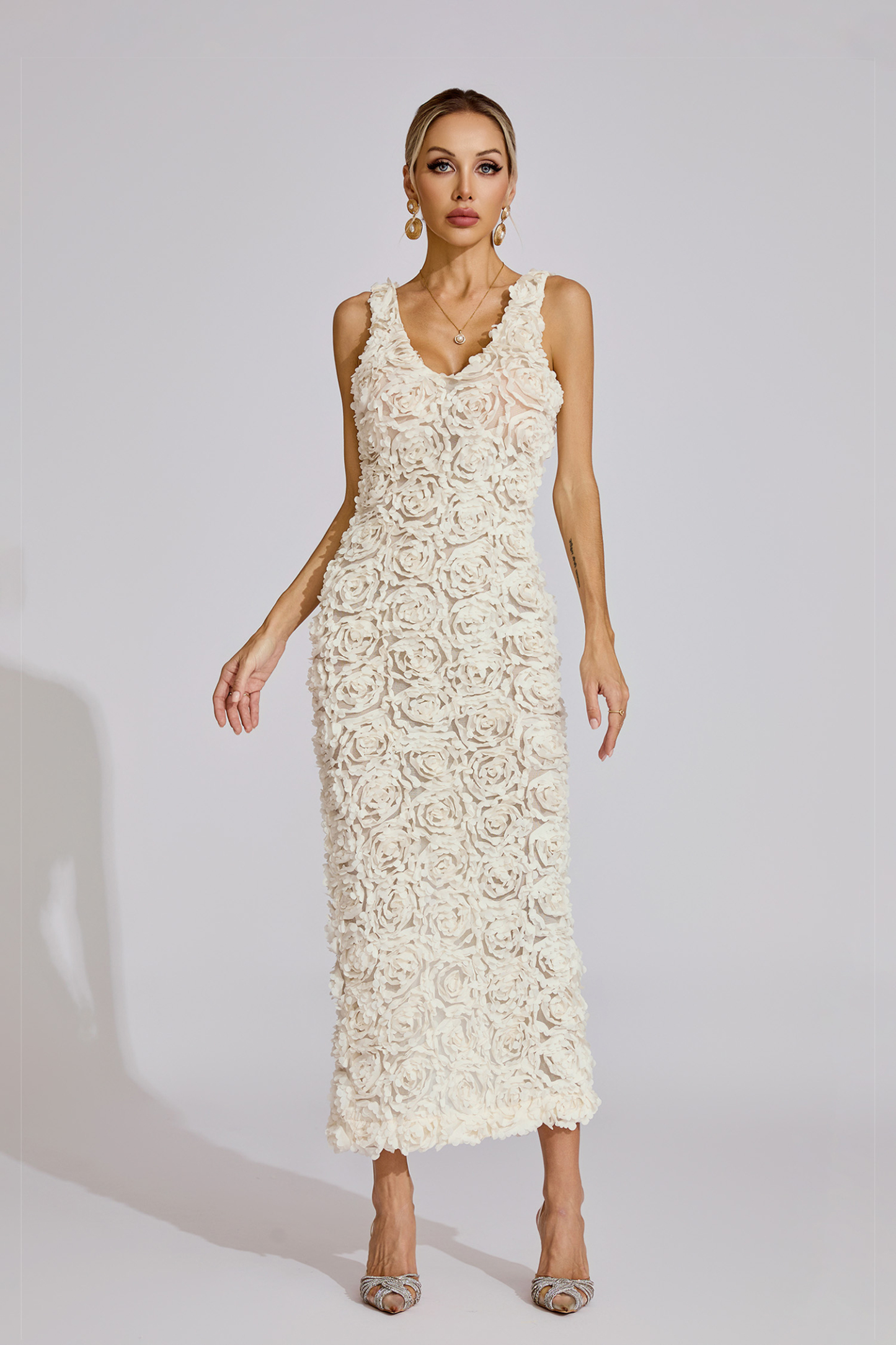 Jenna White Floral Maxi Dress