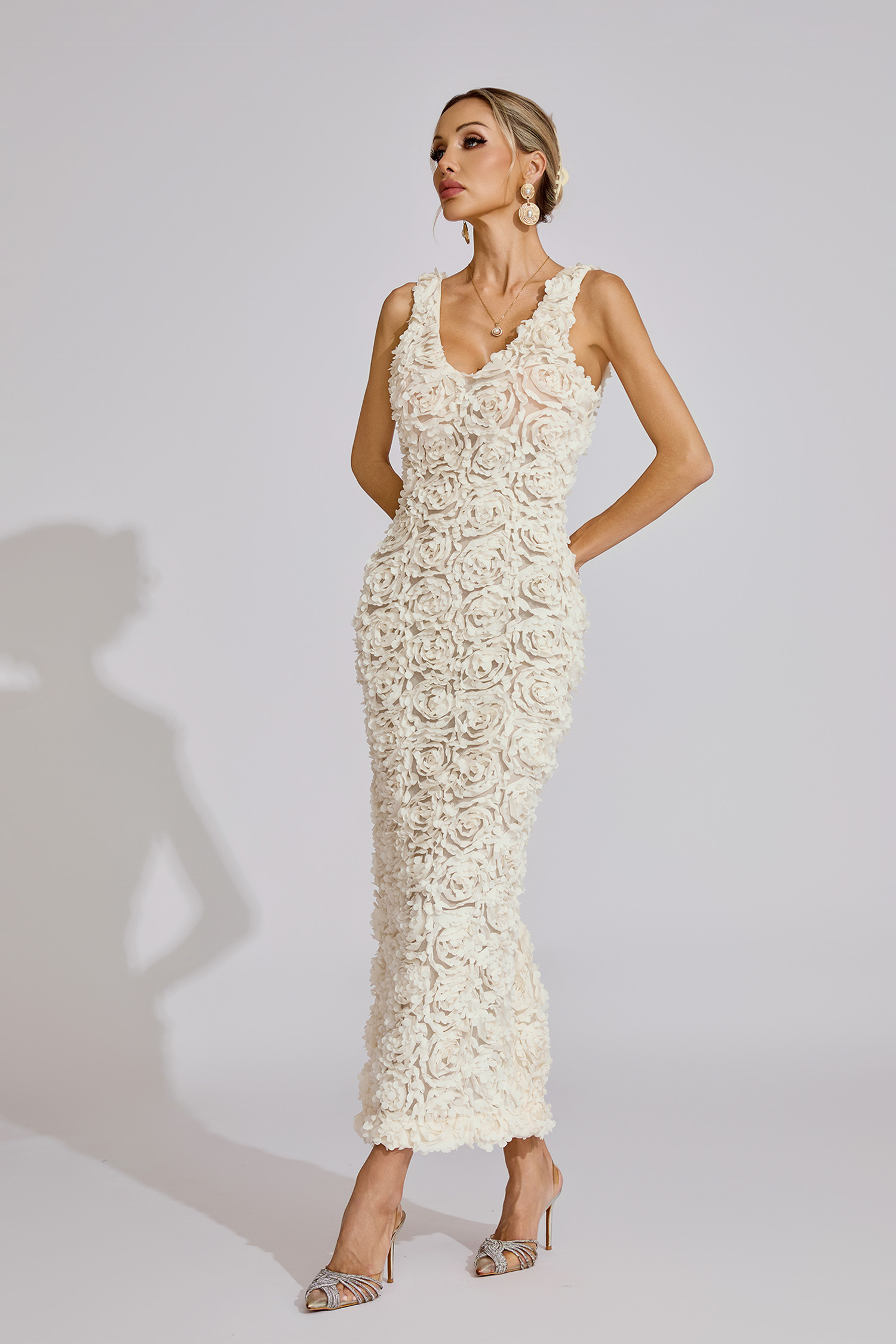 Jenna White Floral Maxi Dress